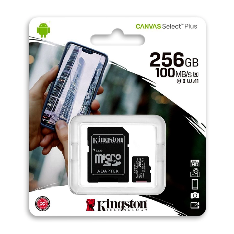 Tarjeta de Memoria Kingston SDHC 256GB Canvas Select Plus Con Adaptador Art.SDCS-256GB (43777)